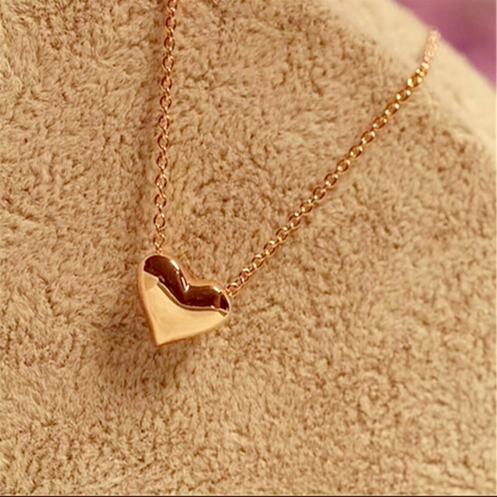Gold Heart Necklace Minimalist Love Gf Girlfriend